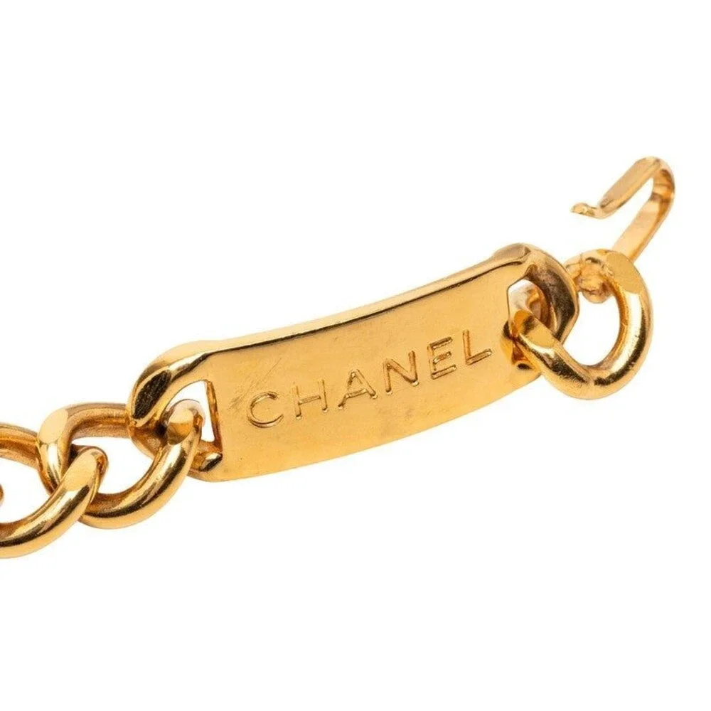 Chanel CC Logo 31 Rue Cambon Logo Coin Plate Chain Belt Gold Plated